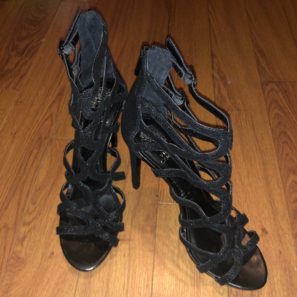 Black strappy heels Vince Camuto